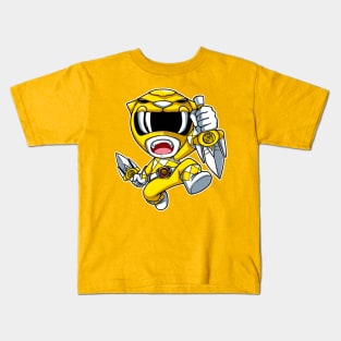 Yellow Ranger Sabertooth Tiger Kids T-Shirt